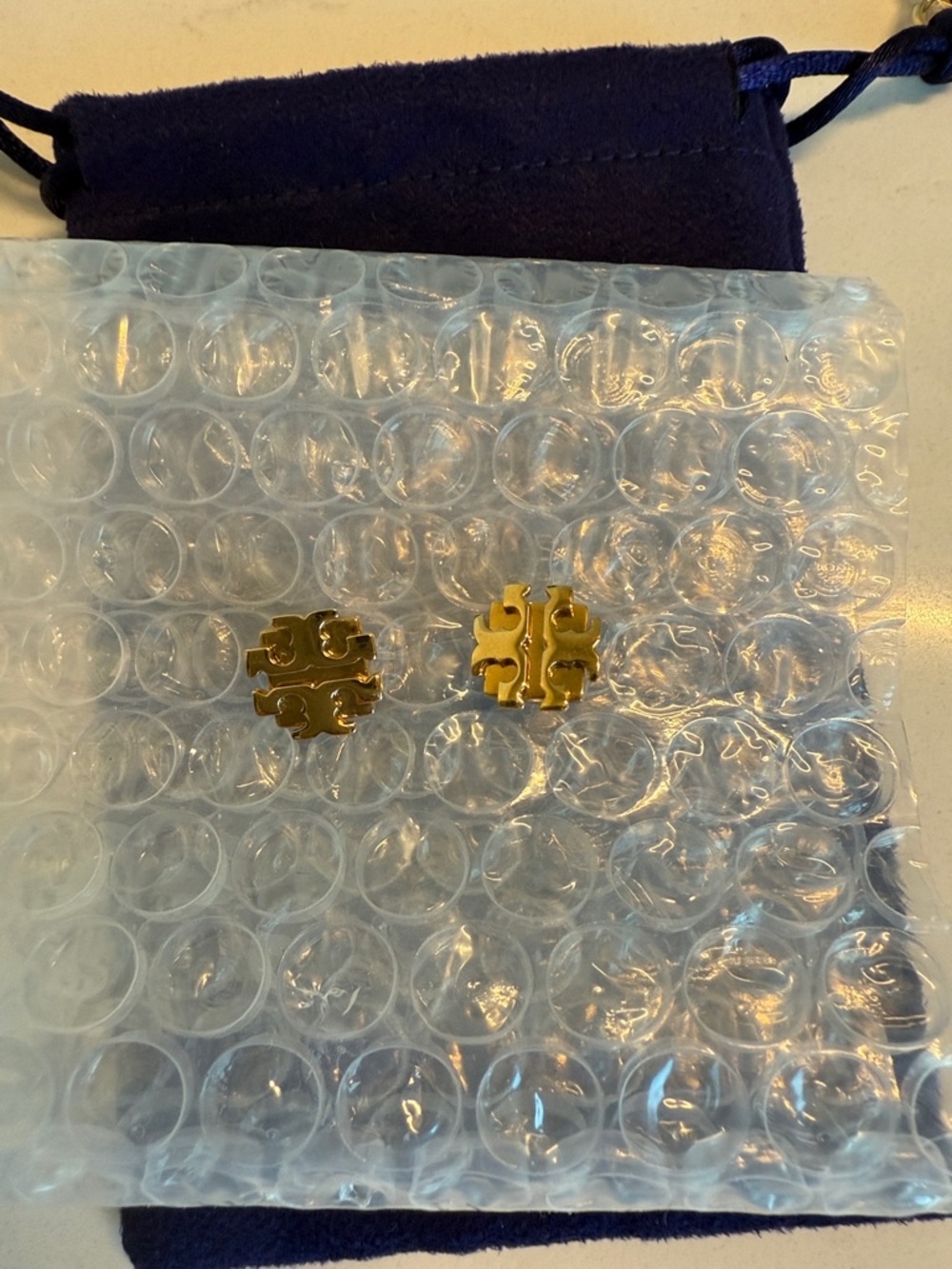 Tory Burch Gold Logo Stud Earrings